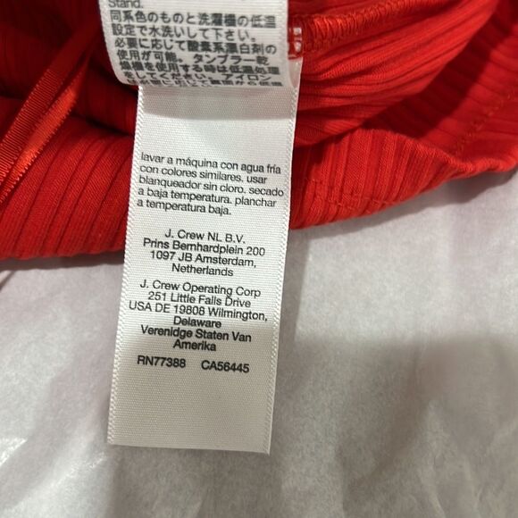 Madewell Red Ribbed Off-the-Shoulder Top NWT size xs - Picture 7 of 11